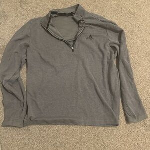 Adidas Heather Gray Quarter-Zip Top